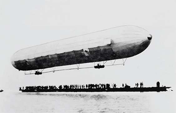 The first Zeppelin airship.