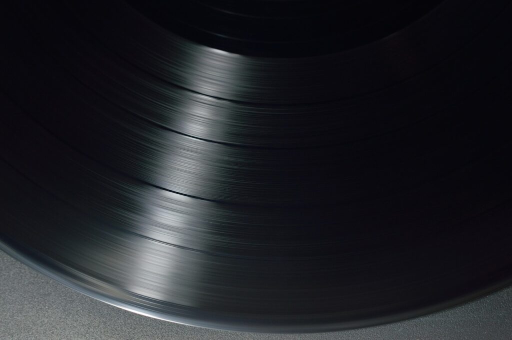 Closeup of a vinyl record