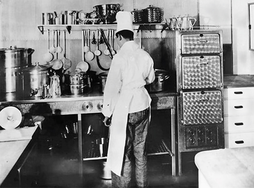 Kitchen aboard the Hindenburg.