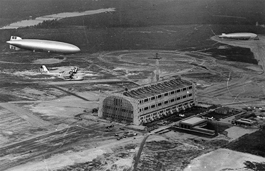 Hindenburg approaching Lakehurst, 1936.
